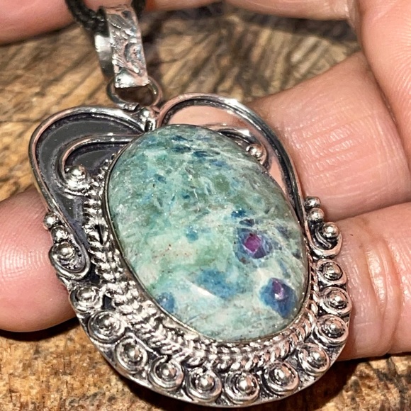 Ruby Fuchsite Pendant 2” - Picture 1 of 10